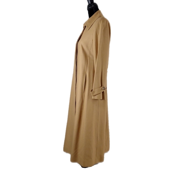 Herve Bernard by Bernard Holtzman Camel Wool Blend Trench Coat - Picture 8 of 10